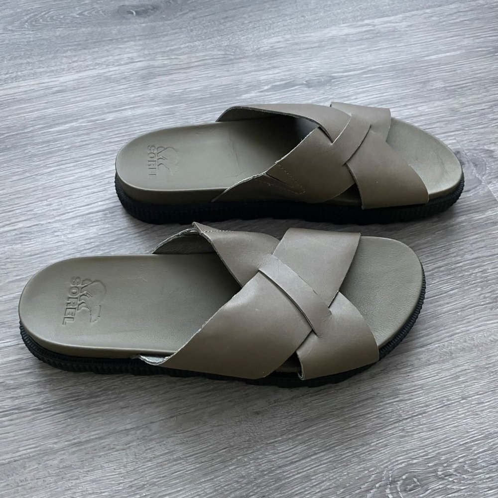 Sorel Roaming Crisscross Slide On Sandal Sage Like New 10